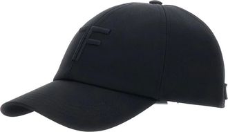 Tom Ford Accessoires, Heren, Zwart, S, Katoen, Geborduurde Katoenen Canvas Pet