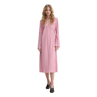Stine Goya Midi A-lijn Jurk - Dames - Casual kleedjes - Roze - M - Polyester - Kleedjes