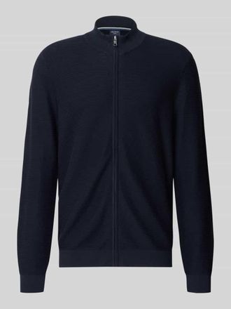 Olymp Level 5 Strickjacke mit Strukturmuster in Marine, Gr&ouml;&szlig;e L