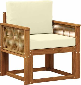 vidaXL Sof&aacute; Intermedio De Exterior Madera De Acacia S&oacute;lida Natural Vidaxl