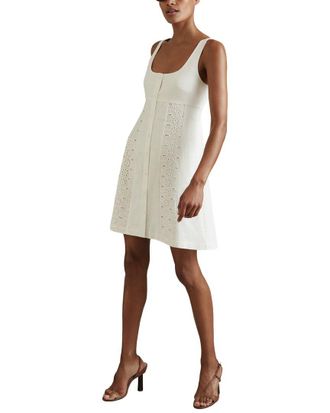 Reiss Dorothea Short Lace Linen Shift Dress