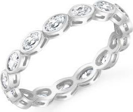 Crislu Oval Cut Cubic Zirconia Eternity Ring in Pure Platinum/clear Stone at Nordstrom, Size 7