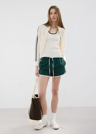 Mango Cardigan zip righe contrasto grezzo - Donna - S - MANGO