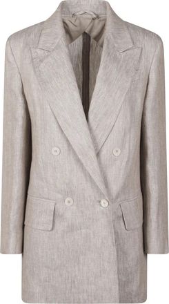 Max Mara Olimpia Blazer - Dames - Blazers - Grijs - L - Leer - Jassen