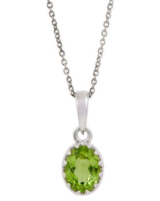 Savvy Cie Jewels Silver 1.15 Ct. Tw. Peridot Pendant Necklace