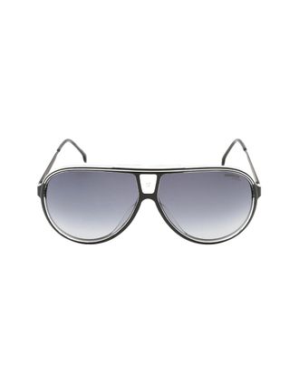 Carrera Mens Carrera Grey Shaded Lens White Detail Black Sunglasses - Size: ONE size