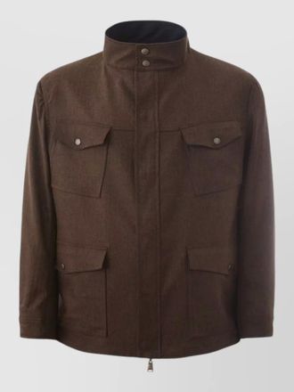 Lardini wool single-breasted field coat