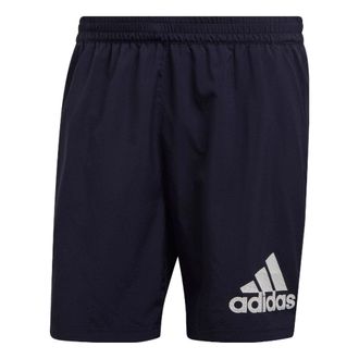 adidas Mens adidas Alphabet Logo Printing Woven Thin Breathable Sports Shorts Ink Blue HB7474