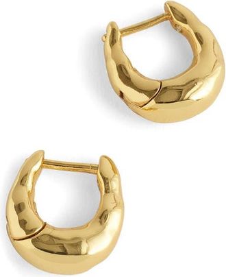 Madewell Hammered Hoop Earrings in Antique Gold at Nordstrom
