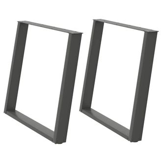 Berkfield Home vidXL Dining Table Legs U-Shaped 2 pcs Anthracite 100x(72-73) cm Steel in Charcoal