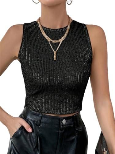 Haut à Bretelles Noir Et Blanc INC International Concepts - Motif Floral à Paillettes, Taille XL Neuf Avec étiquette