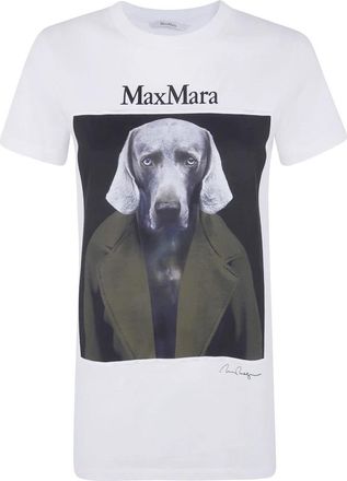 Max Mara MXM Calca Klassiek Print T-shirt - Dames - T-shirts - Wit - XS - Tops
