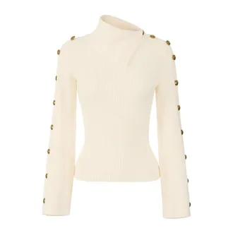 Elisabetta Franchi Dames, Truien, Beige, Maat: XS Viscose