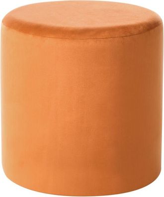 Beliani Beliani - Puf redondo con almacenaje fabricado en terciopelo naranja Lovett