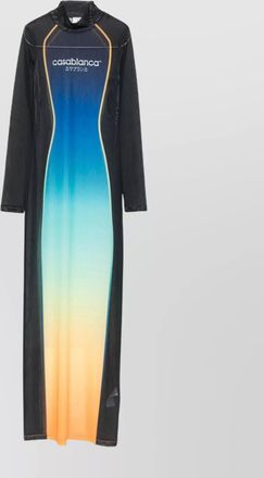 Casablanca printed mesh maxi dress