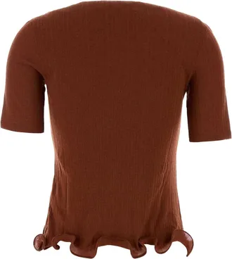 Fendi Womens Sweater Rust Virgin Wool
