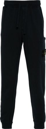 Stone Island Compass-badge tapered trousers - men - Cotton - L - Blue