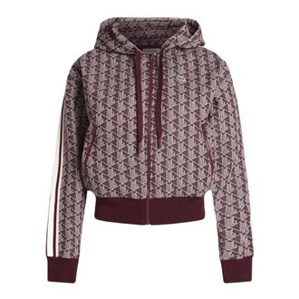 Lacoste Monogrammed Jacquard Hoodie - Dames - Sweatshirts & Hoodies - Bruin - Maat: 3XS Katoen