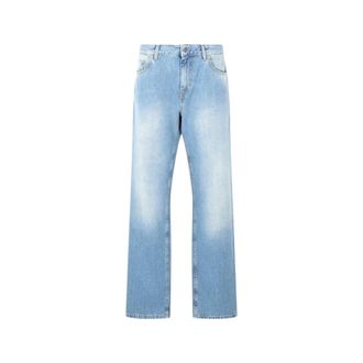 Roberto Cavalli Jeans Con Scoloriture - male - Roberto Cavalli - Straight Fit Jeans - Blue - W31 - Jeans