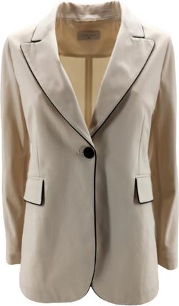 Circolo 1901 Giacca Monopetto Sfoderata Tasche Con Patta Profilata Blazer - Dames - Blazers - Wit - XS - Katoen - Jassen