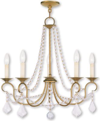 Livex Lighting Livex Pennington 5-Light Antique Gold Leaf Chandelier