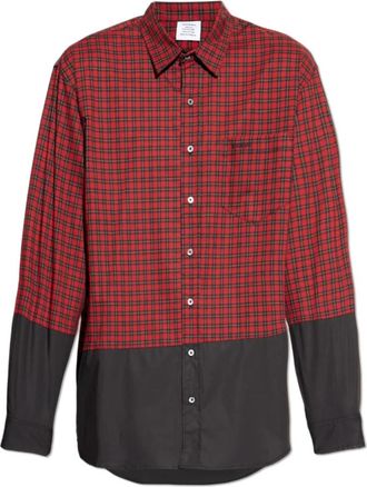 VETEMENTS Shirt met Ruitpatroon - Dames - Overhemden - Rood - M - Katoen - Overhemden