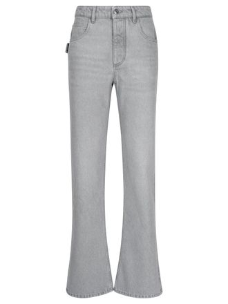 Bottega Veneta Jeans Svasati In Denim Lavaggio Light Grey-Donna