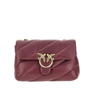Pinko Pinko - Love Classic Puff Bag - Dames - Tassen - Rood - Maat: ONE Size Leer