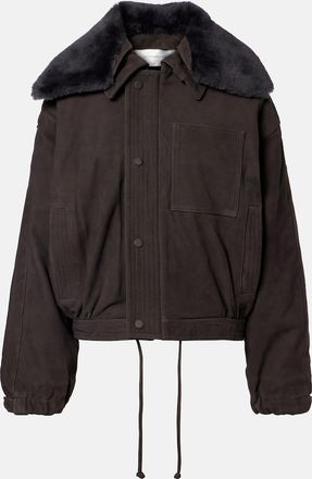 Victoria Beckham Shearling-trimmed suede blouson jacket