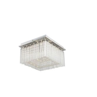 Netlighting Vince Ceiling Light Chrome Clear Glass Shade LED 4000K in Silver