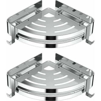 OEM Estante Esquinero Para Ducha, Estante De Ba&ntilde;o Sin Taladrar, Acero Inoxidable 304, Cesta De Almacenamiento Para Cocina, Organizador De Ducha Con 4 Ganc