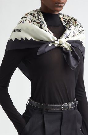 Missoni Floral Print Silk Square Scarf in 0001 Cream Multi at Nordstrom