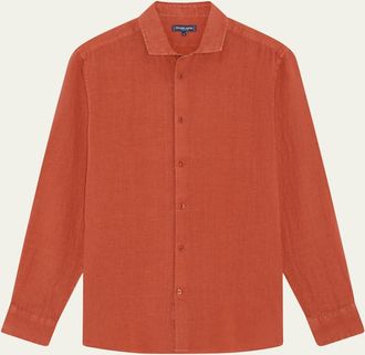 Frescobol Carioca Mens Antonio Linen Button-Down Shirt