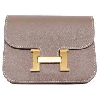 Herm&egrave;s Etoupe Gray Epsom Leather Fanny Pack Pouch (Pre-Owned)