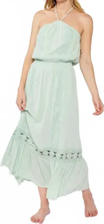 Lovestitch Smocked Halter Maxi Dress In Dusty Sage