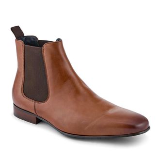Jones Bootmaker Mens Leather Pointed-Toe Chelsea Boots - Tan - Size UK 10