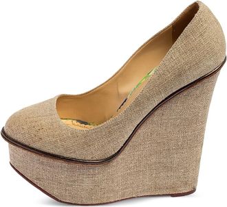 Charlotte Olympia Pumps lCarmen con zeppa e plateau Pre-owned 2023 - Toni neutri