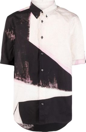 Alexander McQueen Brushstroke cotton shirt - men - Cotton - 17 - Pink