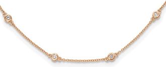 Diamond2Deal 14k Gold 1/2 Ct Lab Grown Diamond Eighteen Station Necklace 18 Clarity VS, Color D-E