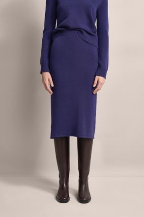 Bugatti Jerseyrock BUGATTI, Damen, Gr. XXL, blau (marine), 53% Polyester, 47% Viskose, R&ouml;cke Jerseyrock, aus elastischer Viskose