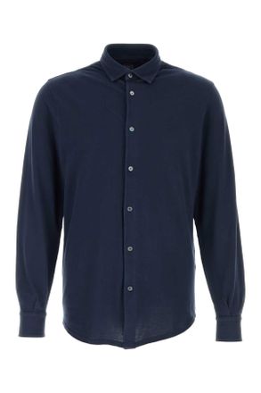 Fedeli Navy Blue Piquet Shirt