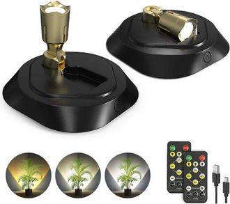 OEM L&aacute;mpara De Pared Led Recargable, Foco Inal&aacute;mbrico Con Mando A Distancia, Juego De 2 L&aacute;mparas Y 2 Mandos A Distancia, Blanco