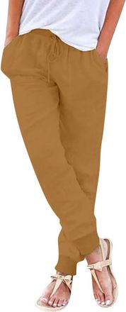 Generic Womens Sports Jogging Slim Fit Stretch Cuffed Sweatpants Gym Workout Running Yoga Breathable Lightweight Elasticated Waist Tracksuit Bottoms with Pock