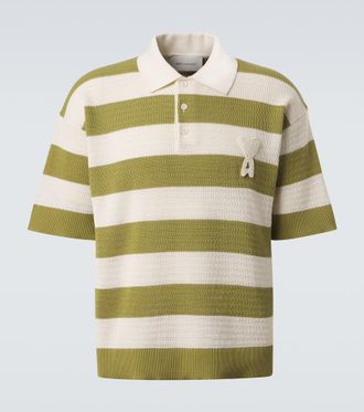 Ami Ami De Coeur striped cotton polo shirt