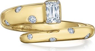 Kwiat Cobblestone Ashoka Diamond Bypass Ring in Yellow Gold at Nordstrom, Size 6