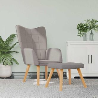 vidaXL Sill&oacute;n De Relax Con Reposapi&eacute;s De Tela Gris Taup&eacute; Vidaxl