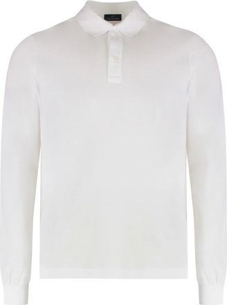 Paul & Shark Classic Long Sleeve Polo Shirt - male - Paul & Shark - Polo Shirts - White - 2XL - Tops