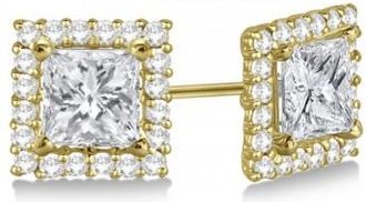 Allurez Square Diamond Earring Jackets Pave-Set 14k Yellow Gold (0.50ct)