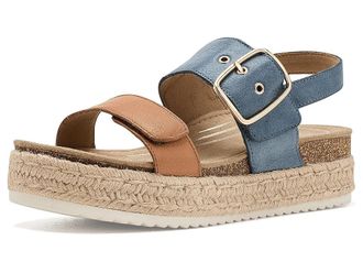Aetrex Vania Platform Sandal Womens Sandals Hazy Blue : EU 43 (US Womens 11.5-12) M (B), Leather