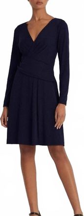 Ralph Lauren Jersey Long Sleeve Dress In Black